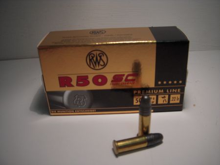 Boite de 50 cartouches RWS R50 SC .22lr 40gr / 2,59g