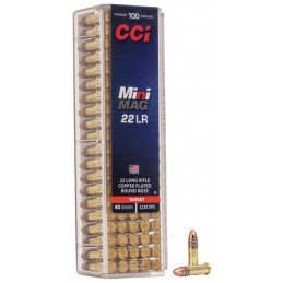 Boite de 100 cartouches CCI MINI MAG haute vitesse 40 gr / 2,59 g