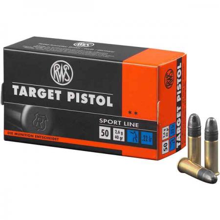 Boite de 50 cartouches RWS Target Pistol .22lr 40gr / 2,59g