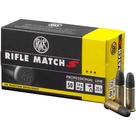 Boite de 50 cartouches RWS Rifle Match S .22lr 40gr / 2,59g