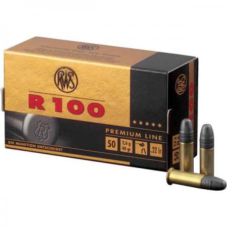 Boite de 50 cartouches RWS R100 .22lr 40gr / 2,59g