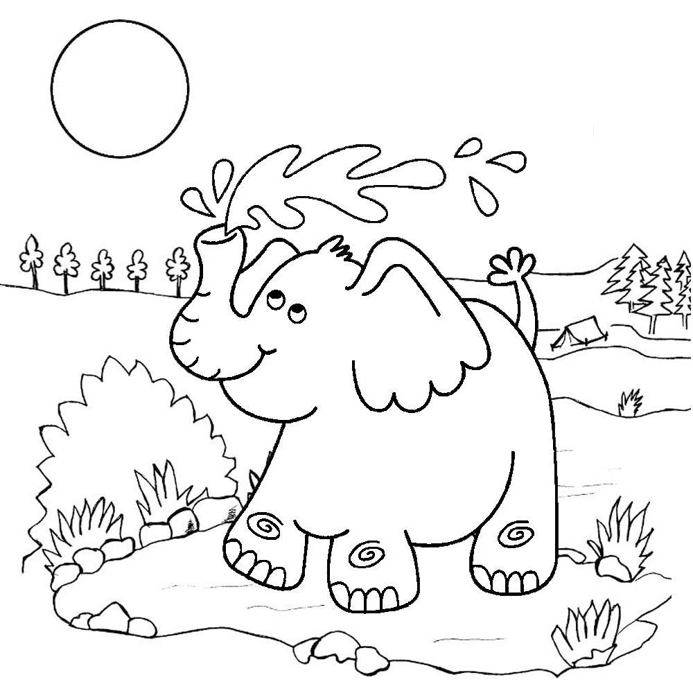 elefante para colorir