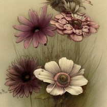 Retro Flowers in Style of Jean-Baptiste Monge by Michael Mayr