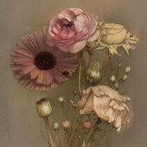 Retro Flowers in Style of Jean-Baptiste Monge by Michael Mayr