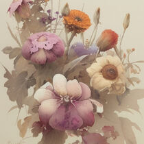 Retro Flowers in Style of Jean-Baptiste Monge by Michael Mayr