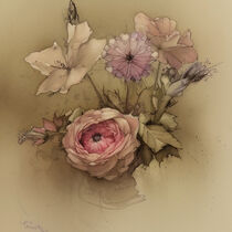 Retro Flowers in Style of Jean-Baptiste Monge by Michael Mayr