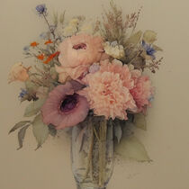 Retro Flowers in Style of Jean-Baptiste Monge by Michael Mayr