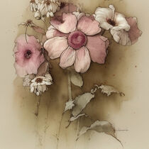 Retro Flowers in Style of Jean-Baptiste Monge by Michael Mayr