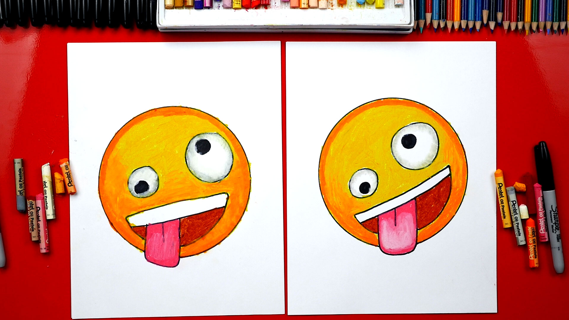 How To Draw The Crazy Face Emoji - Art For Kids Hub fd4