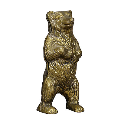 Antique Money Box Bear Statue Made of Brass.