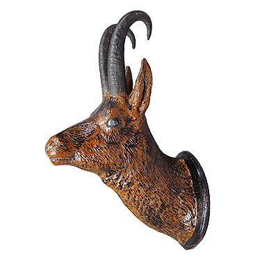 Antique Black Forest Chamois Head Cast ca. 1900s.