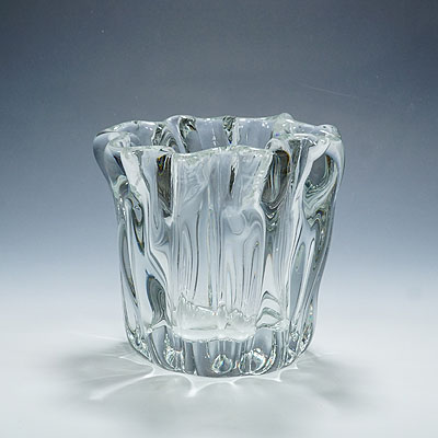 Massive Stump of a Tree Art Glass Bowl by Tapio Wirkkala for Iittala 1951.