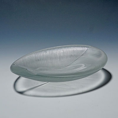 Large Vintage Art Glass Bowl by Tapio Wirkkala for Iittala 1950s.