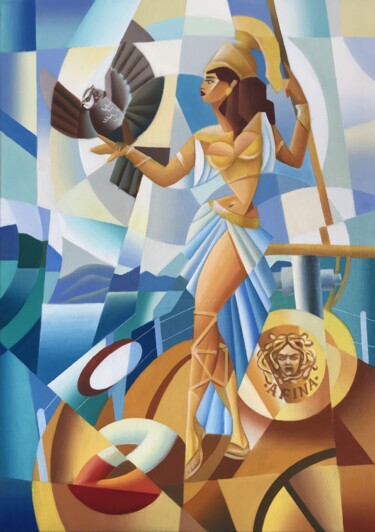 Painting titled "«Dedication»" by Apollonas Soben, Original Artwork, Oil Mounted on Wood Stretcher frame