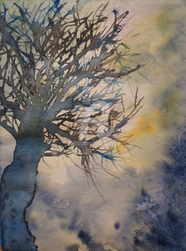 Malerei mit dem Titel "Árbol" von Benilde, Original-Kunstwerk, Aquarell