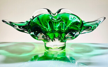 Design intitulada "Sommerso Green Bowl…" por Czech Art Glass, Obras de arte originais, Quadro de Arte