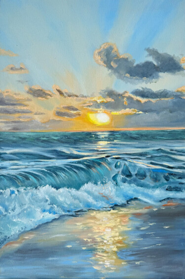 Painting titled "Morning wave" by Irina Ponna, Original Artwork, Oil