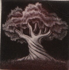 Druckgrafik mit dem Titel "Arbol" von Ximena De Leon Lucero, Original-Kunstwerk