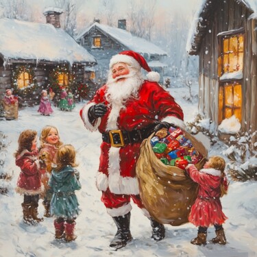 Painting titled "Santa" by Yass, Original Artwork, Oil