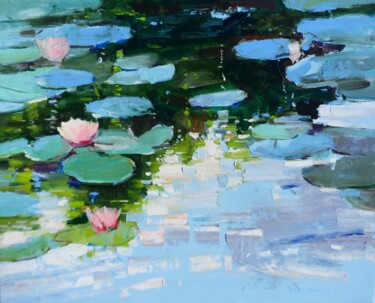 Painting titled "Water lilies 2" by Yehor Dulin, Original Artwork, Oil