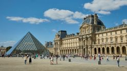 Exterior view of the Louvre Museum in Paris, France, 2024.