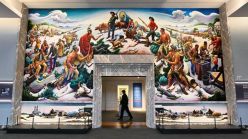 The Thomas Hart Benton mural "Independence and the Opening of the West" is a fixture in the lobby of the south entrance to the Harry S. Truman Presidential Library and Museum in Independence. It depicts the role Independence played in changing the American West.