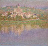 Claude Monet's 'Vétheuil' captures the serene landscape of the French village with masterful use of light and color.