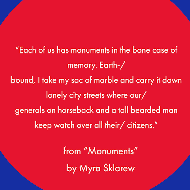 lines from Myra Sklarew's poem Monuments