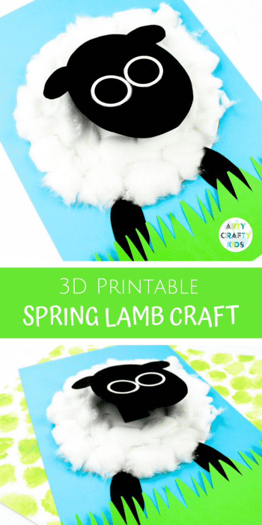 Arty Crafty Kids | 3D Spring Lamb Craft for Kids to make. A fun, playful craft idea for Easter and Spring. Simply download the lamb template to get started! #artycraftykids