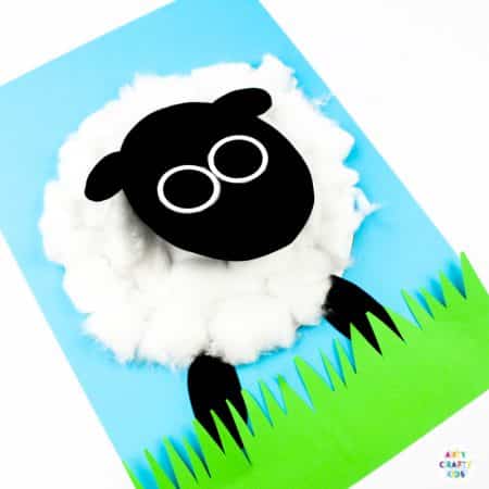 Arty Crafty Kids | 3D Spring Lamb Craft for Kids to make. A fun, playful craft idea for Easter and Spring. Simply download the lamb template to get started! #artycraftykids