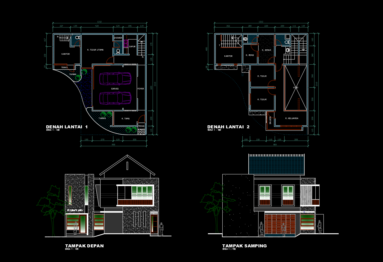 Download Rumah Type 100 File AutoCAD Asdar Id