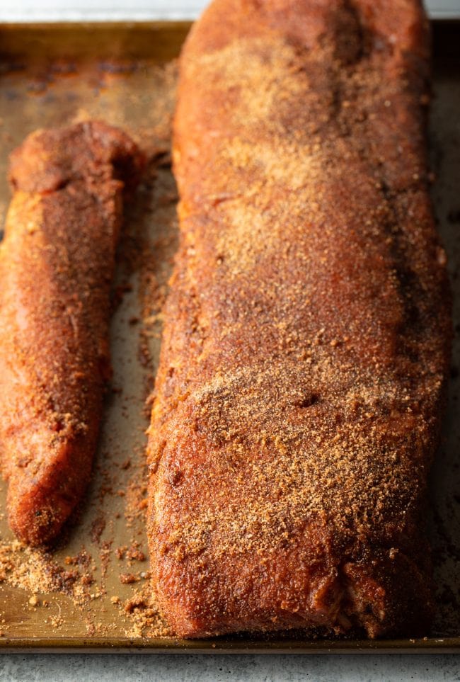 pork loin crusted with spice rub