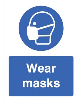 Wear Masks Sign Rigid Plastic