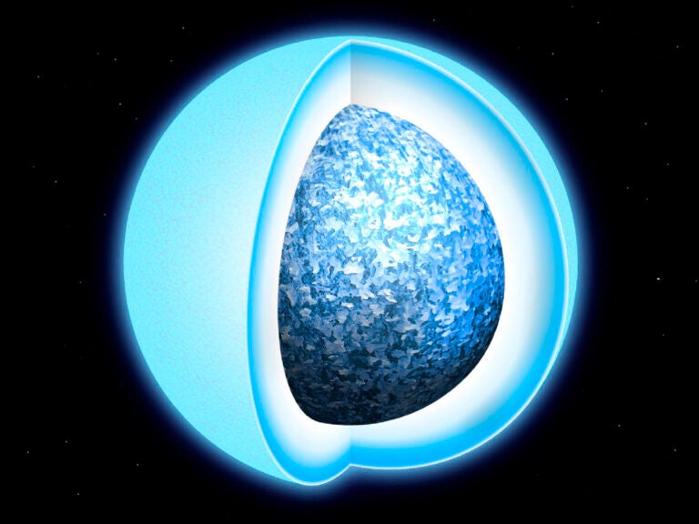 Artist's concept of the interior of a white dwarf