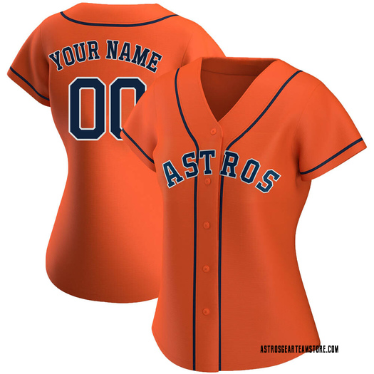 Women's Custom Houston Astros Authentic Orange Alternate Jersey