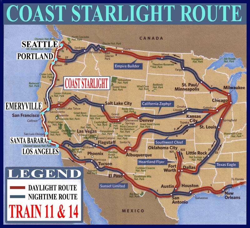 Amtrak Map West Coast