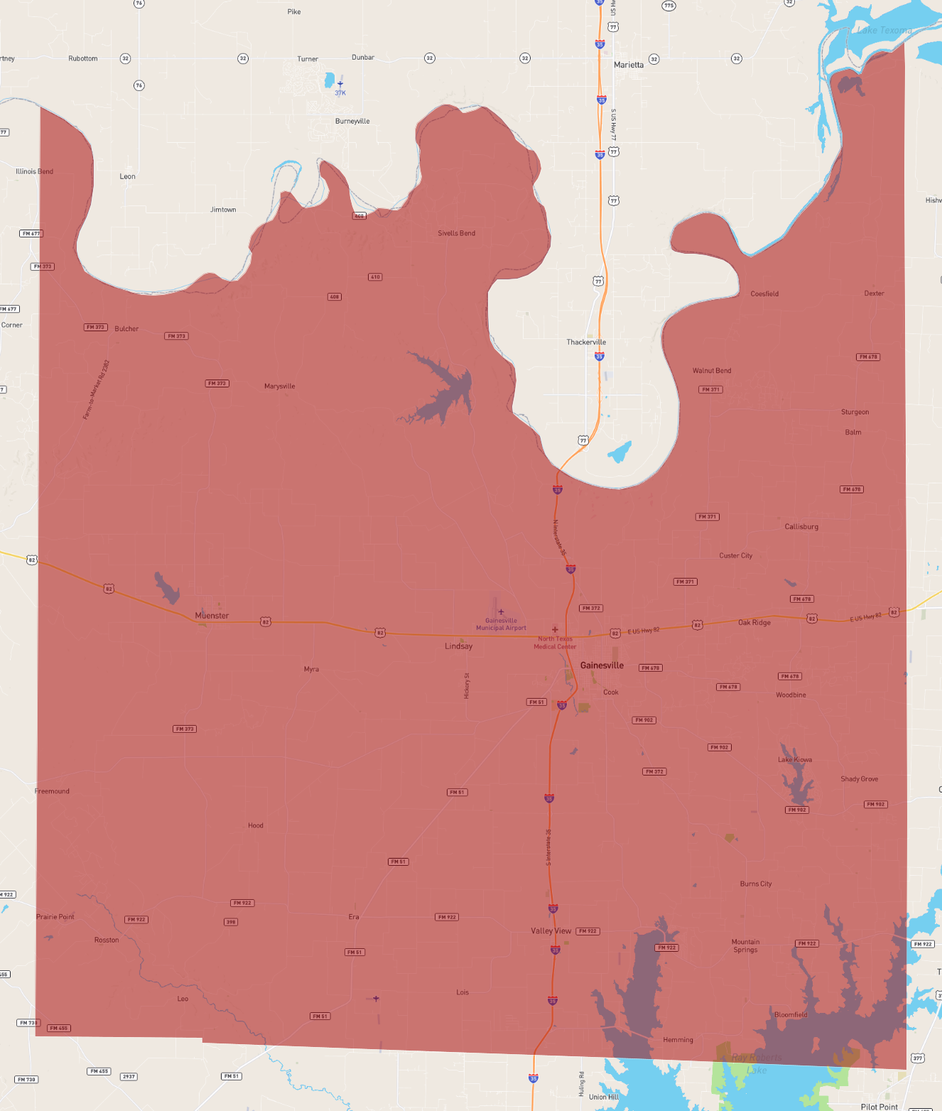 Texas Cooke County - AtlasBig.com