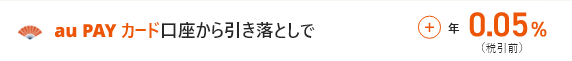 au PAY カード 口座から引き落としで ＋年0.05%（税引前）