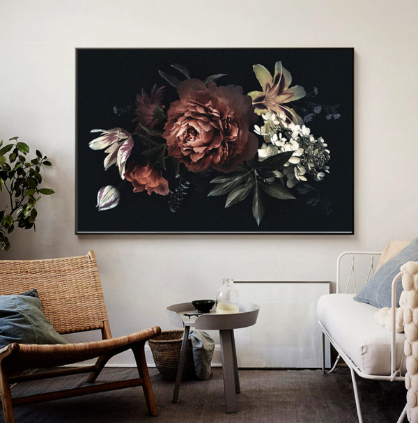 Botanical art prints - Floral with black background - Canvas Prints - Poster Prints - Image 3