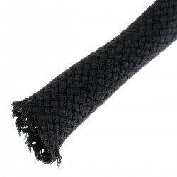 Gaine Coton naturel pour câble Dia. 13 - 19mm Noire