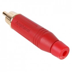 Amphenol Audio ACPR-RED Connecteur RCA Plaqué Or Ø8.5mm (Unité)