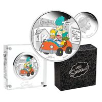  2022 The Simpsons - Krusty Lu Studios 1oz Silver Proof Coloured Coin