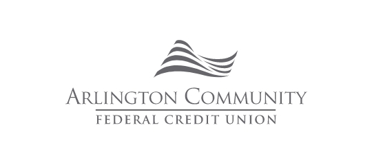 Logo for Arlington Community Federal Credit Union. The design features wave-like lines above the name 