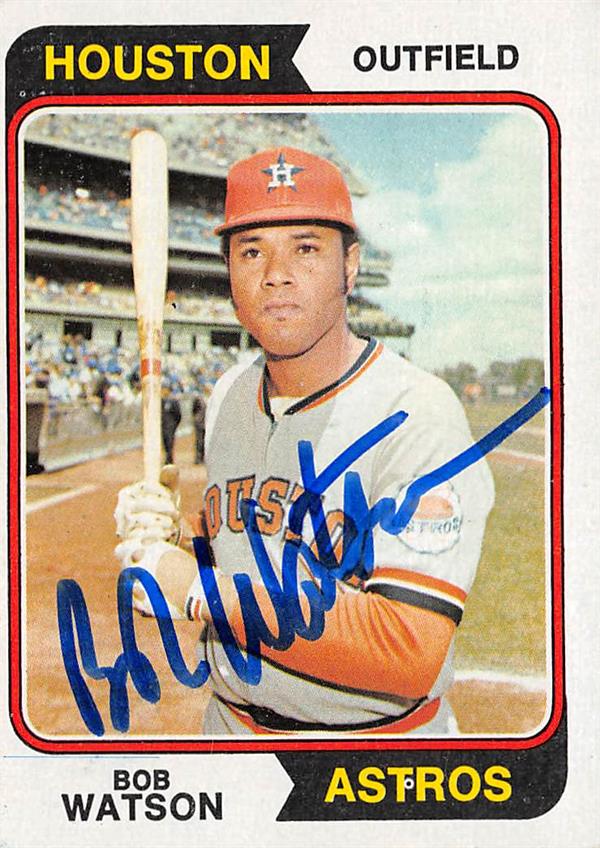 Bob Watson autographed Baseball Card (Houston Astros, 67) 1974 Topps #370