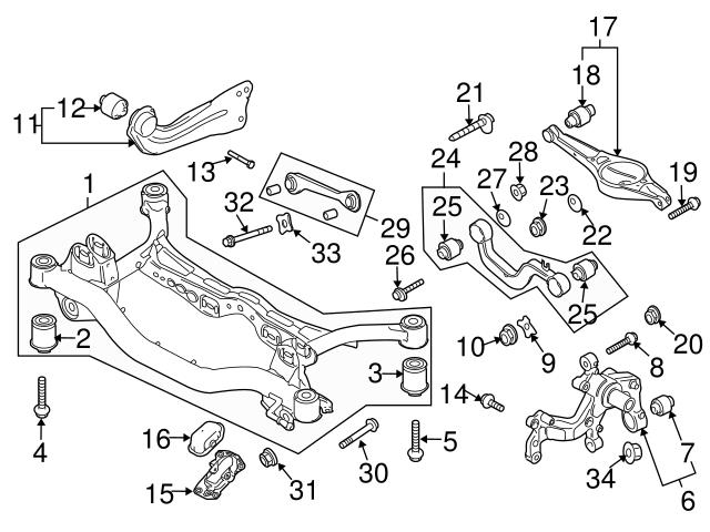 Genuine VW/Audi 3C0505223E Trailing Arm; Left - VW | 3C0505223B ...