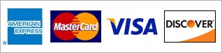 Credit Cards Accepted - AMEX, MC, Visa, Discover