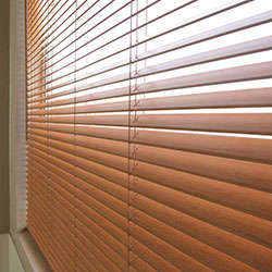 Premium 1 inch Faux Wood Blinds - Real Grain Oak