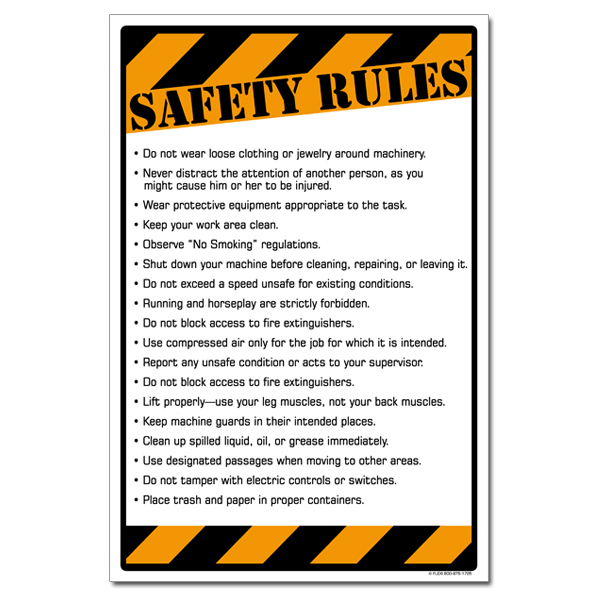 AI-sp368 - Safety Rules checklist Safety Poster