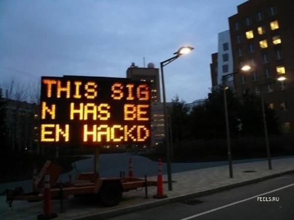 hacked signs