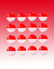 Singapore Flag Badge 3 cm